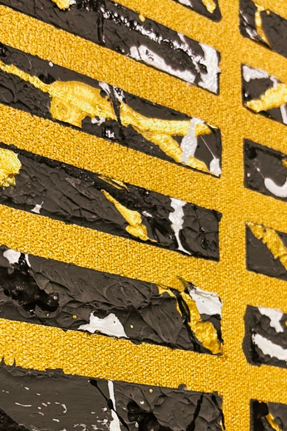Close-up of a textured surface with Gold and Grey patterns