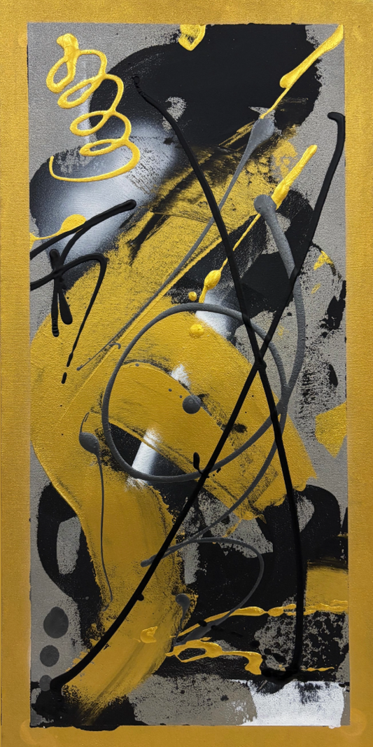 The Long Way Out - Gold Back ( 12" x 24" )